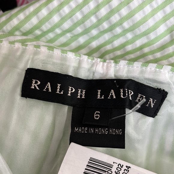 NWT RALPH LAUREN BLACK LABEL LIME WHITE SEERSUCKER ANKLE PANTS 6 - Picture 4 of 4